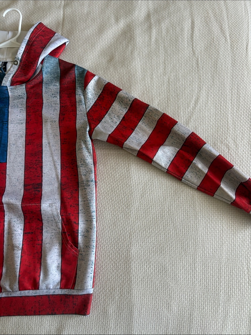 American Flag Hooded Sweater - Red, White & Blue - Picture 3 of 6